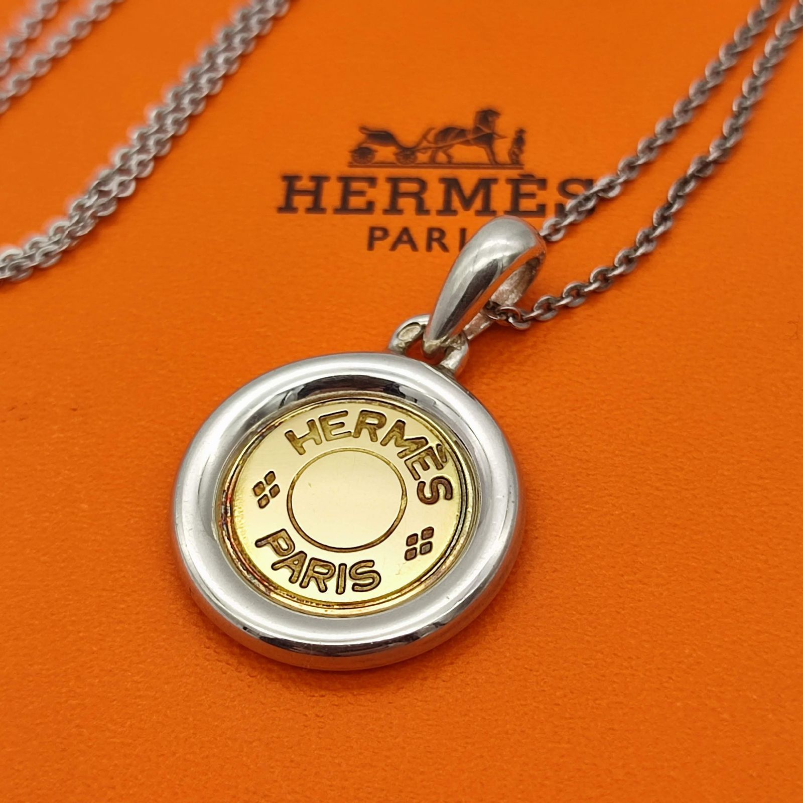 【美品】HERMES　エルメス　セリエ　ネックレス　シルバー925×K18