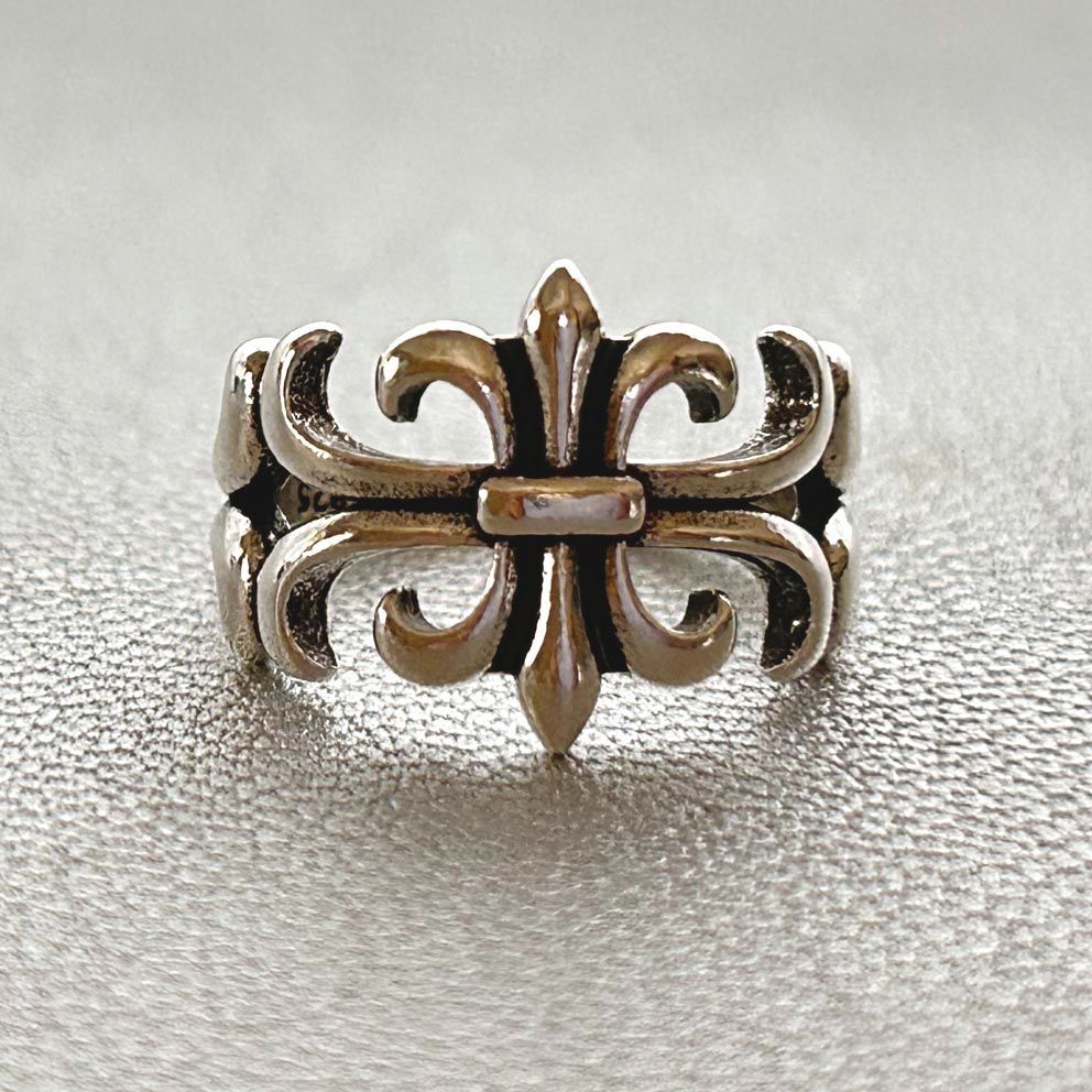 新品【 シルバー リング 】メンズ レディース 指輪 百合の紋章