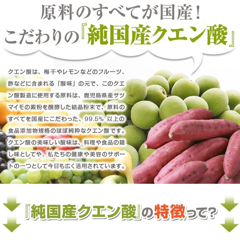 【NICHIGA／ニチガ公式】純国産クエン酸粉末 150g 食品添加物規格 高純度 [05]