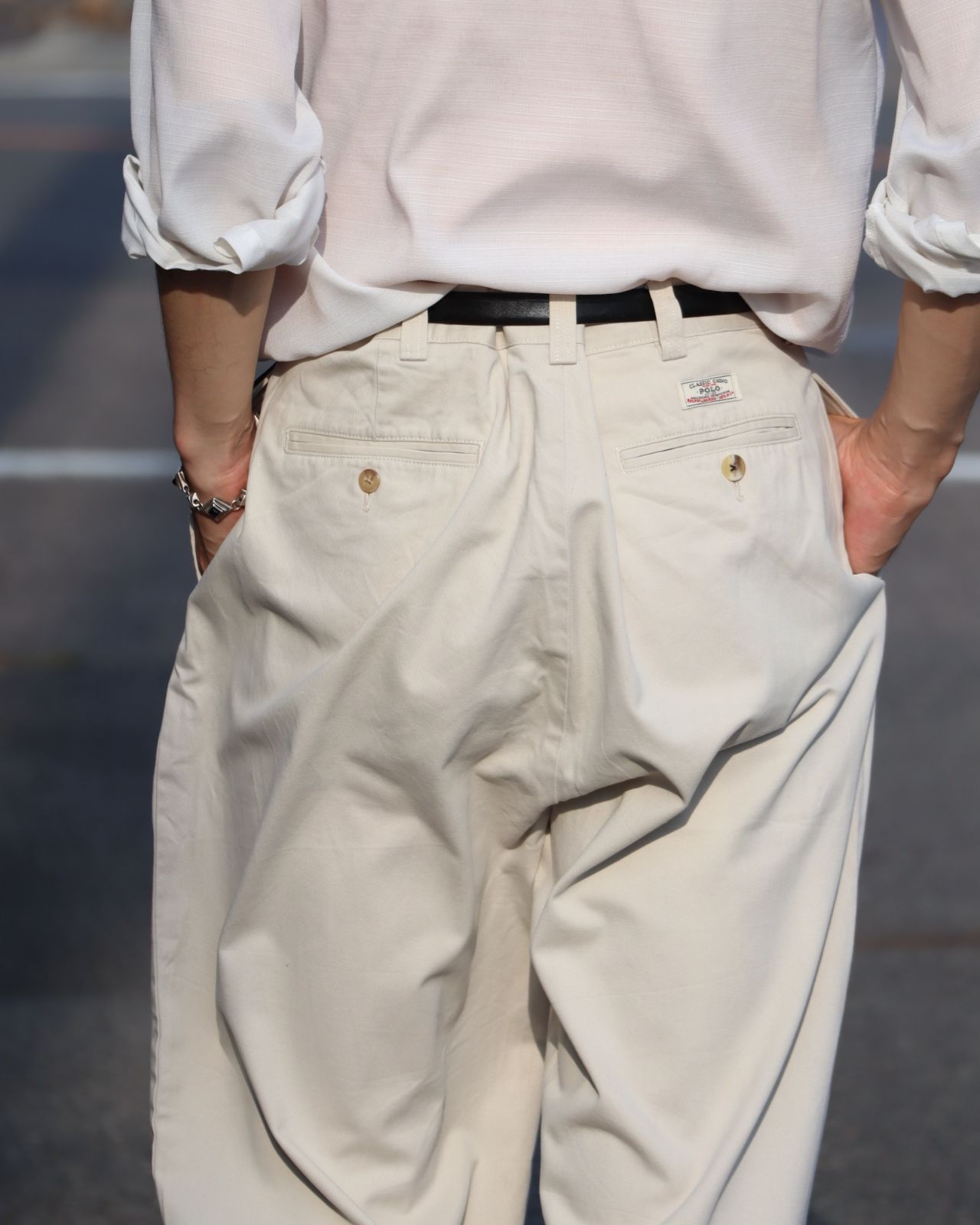 90s Polo by Ralph Lauren ポロチノ チノパン ホワイト USED / 90s Polo Ralph Lauren ANDREW PANT ポロチノ オフ
