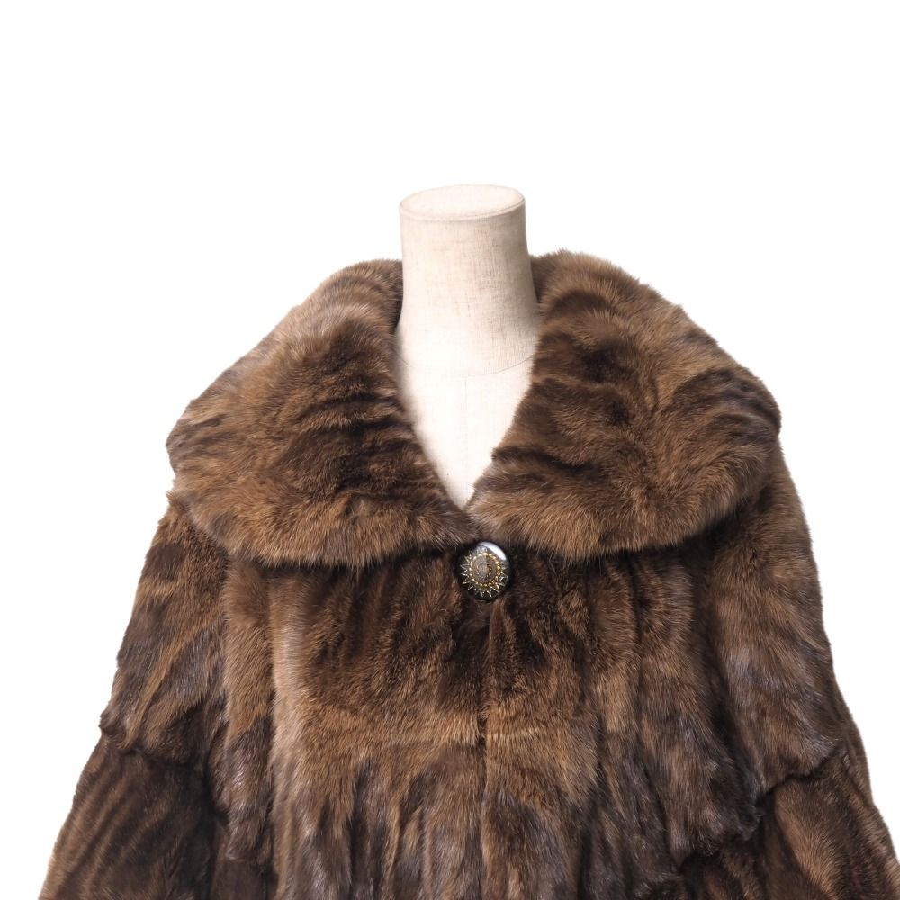 SOBOL　ロシアンセーブル　ポンチョ　ケープ □美品□SOBOL ソボル ロシアンセーブル コート 毛皮 セーブル ファー