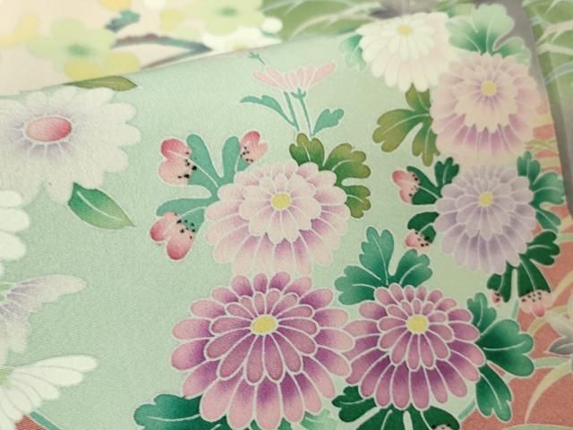 平和屋本店□極上 京加賀友禅 松本健一 訪問着 草花丸文 暈し染め 逸品