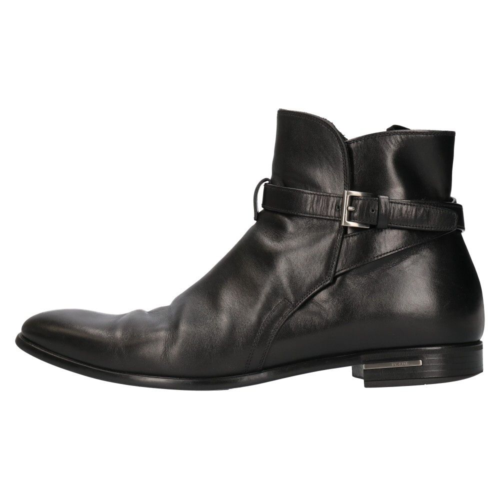 PRADA (プラダ) アンクルベルトレザーブーツ ブラック 2TC029 7 PRADA (プラダ) アンクルベルトレザーブーツ ブラック 2TC029 8.5