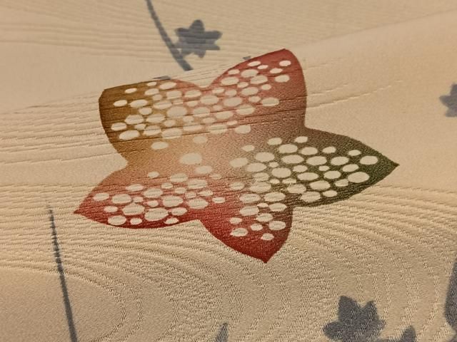 平和屋着物▽上質な小紋 単衣 菊尽くし地紋 暈し染め ロング