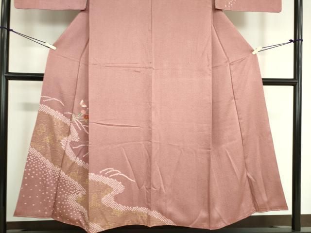 平和屋着物●上質な小紋　吹き寄せ文　正絹　逸品　AAAX0367np 平和屋着物○上質な小紋 吹き寄せ文 正絹 逸品 AAAX0367np