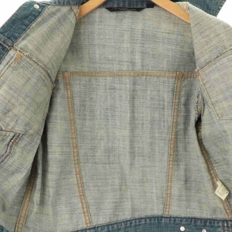 ラルフローレン　ブルー　デニム　ジャケット　　ダブルファスナー　9サイズ Polo Sport アメリカン フラッグ デニム ジャケット（デニム