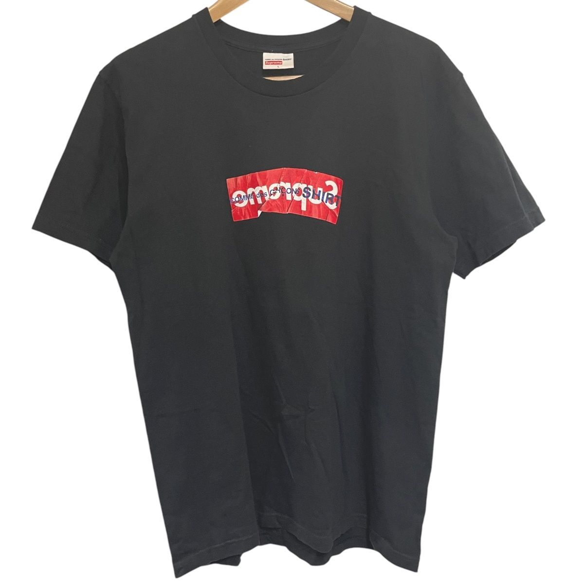 【中古】 SUPREME シュプリーム × COMME des GARCONS コムデギャルソン Box Logo Tee ブラック Lサイズ ボックスロゴ Tシャツ 半袖 24021819DS