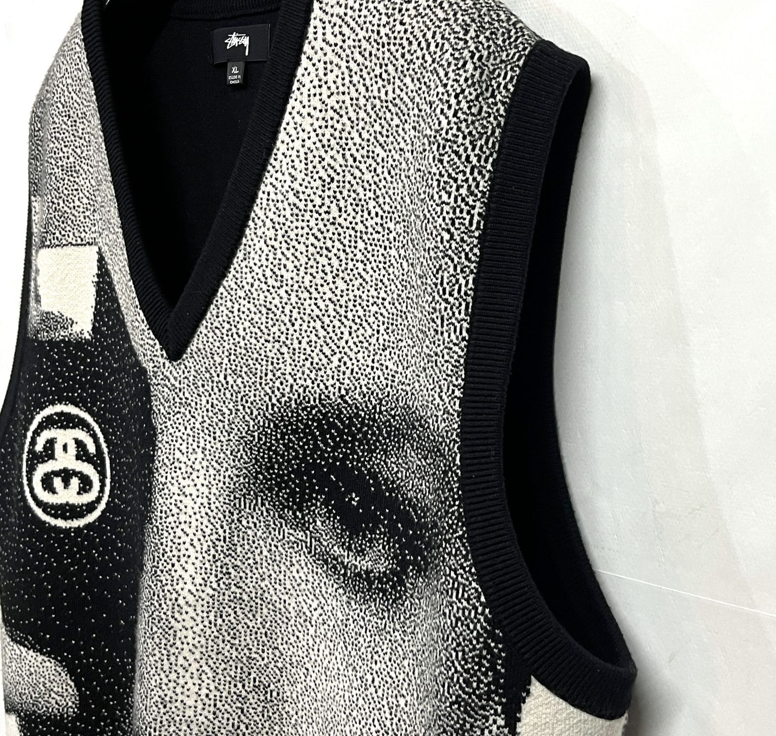 ベスト stussy photo jacquard vest XL カールラガーフェルド