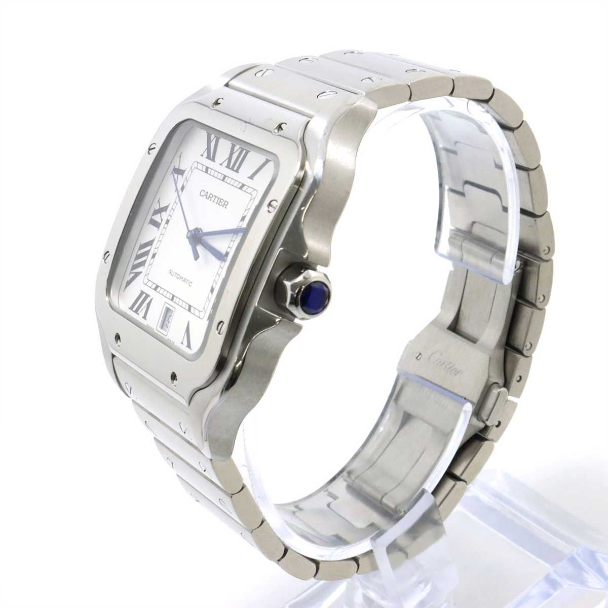 人気最安値Cartier(カルティエ) 腕時計■新品同様 サントスドゥカルティエLM WSSA0030 メンズ SS ネイビー その他