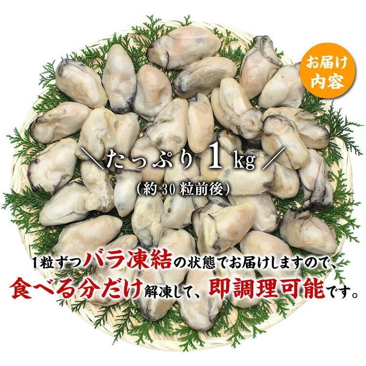 🗾【甲羅組】 🦪 ジャンボ広島かき1kg 🦪　2L・3Lサイズ（解凍後850g/約26～35粒）牡蠣　カキ　むき身-2
