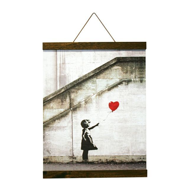 Banksy バンクシー アートフレーム Red Balloon(Brown Hanger style