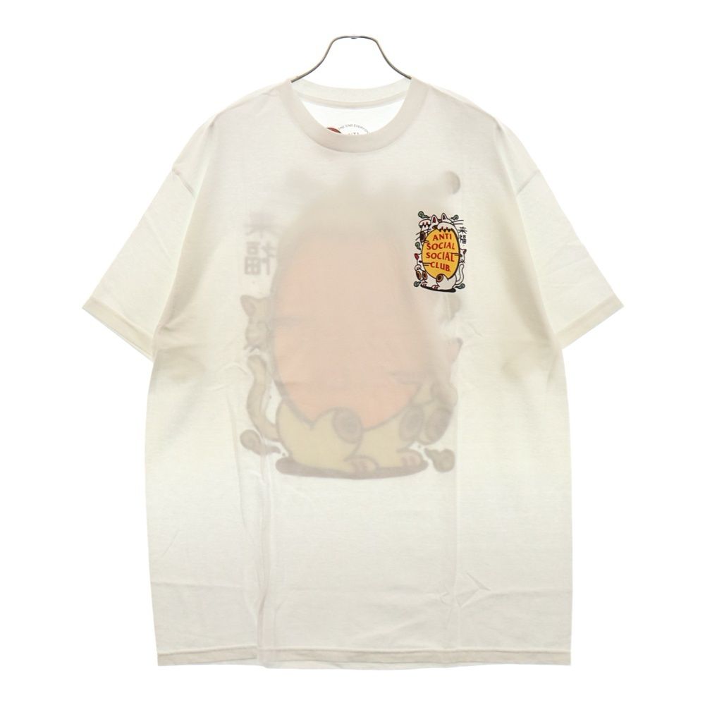 ANTI SOCIAL SOCIAL CLUB (アンチソーシャルソーシャルクラブ) Here Kitty Tee プリント クルーネック 半袖Tシャツ カットソー ホワイト