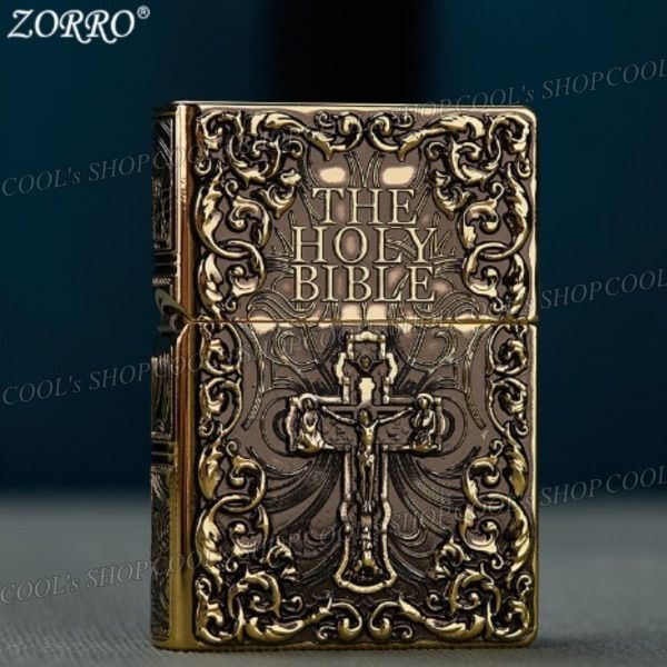 聖書 デザイン フルメタルジャケット オイルライター ZORRO 金 zippo 