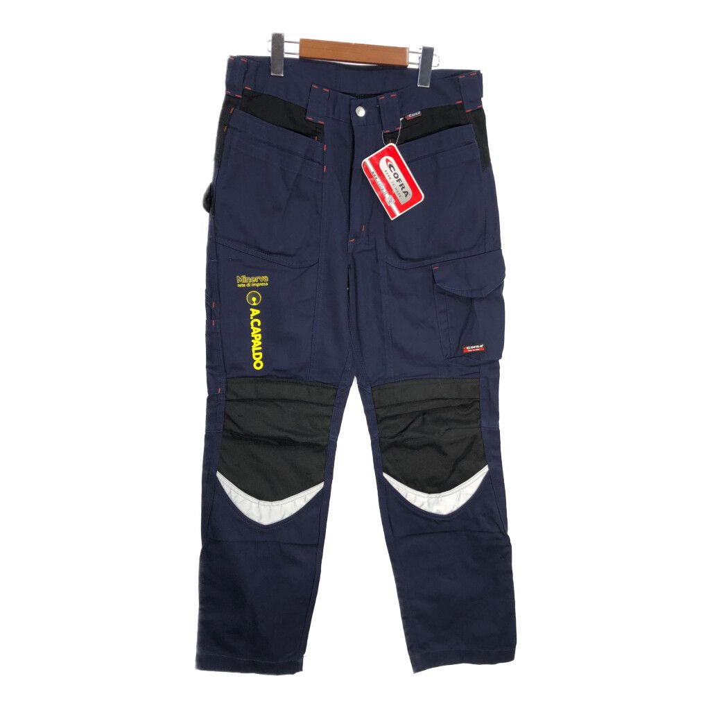 新品タグ付き COFRA ワークパンツ ユーロ ネイビー (メンズ W33) 中古 古着 T1337