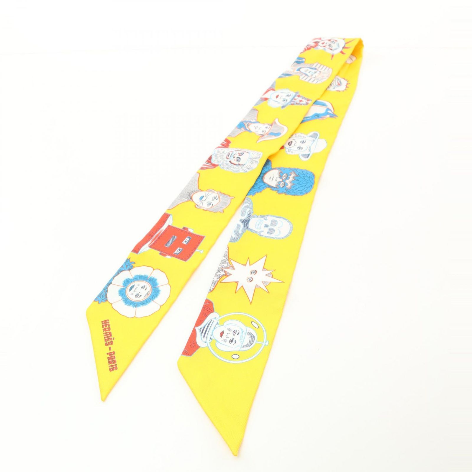 エルメス HERMES スカーフ ツイリー DRESS CODE イエロー シルク