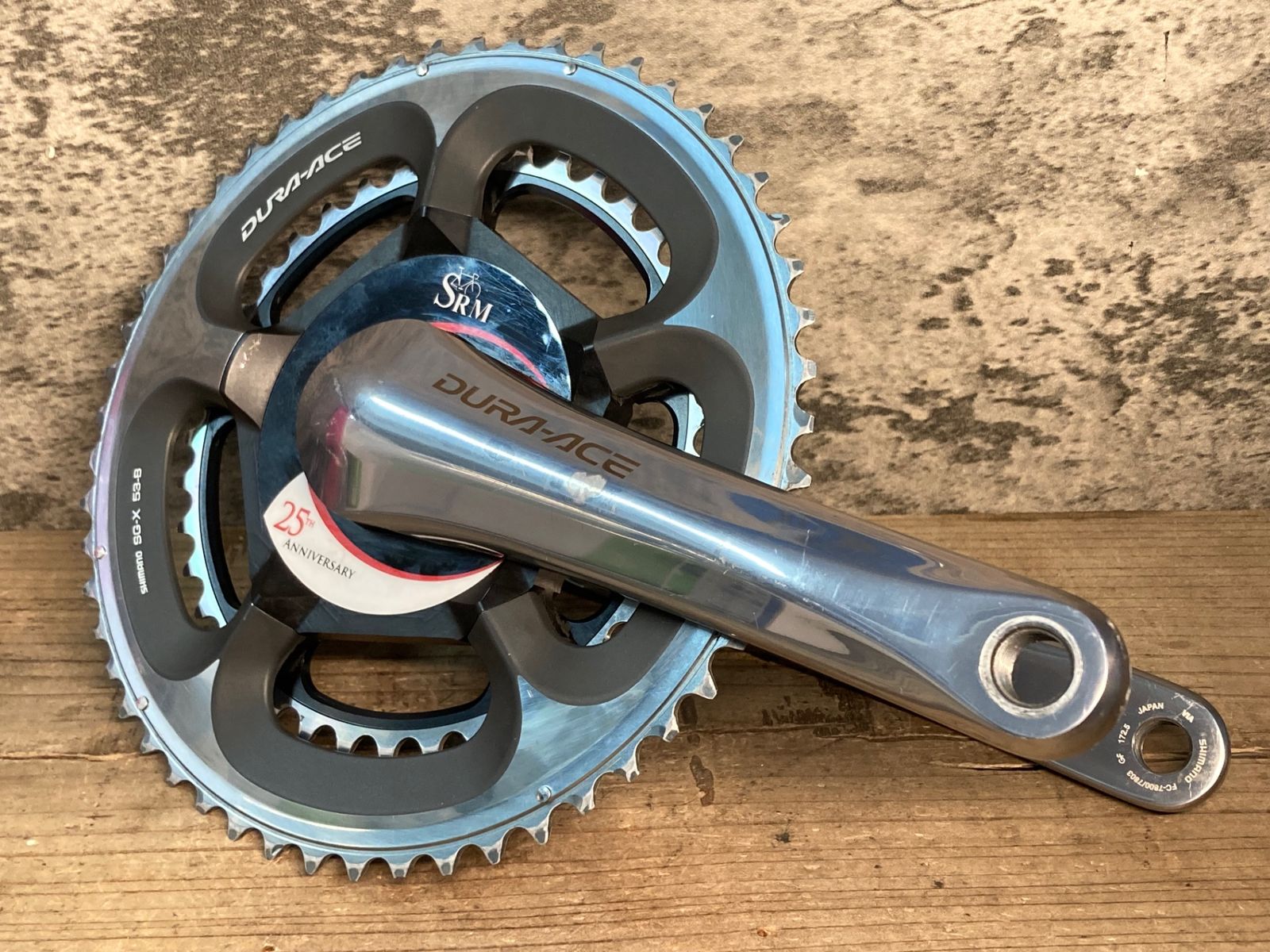 JL182 シマノ SHIMANO デュラエース DURA-ACE FC-7800 クランクセット 53|39T 172.5mm SRM 25TH パワーメーター付き 接続未 のためジャンク