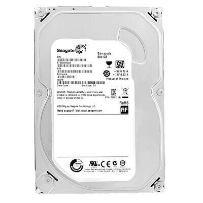 Disque Dur Seagate 500Gb ST500DM002 16Mb Cachette 7200Rpm SATA III 3，5 