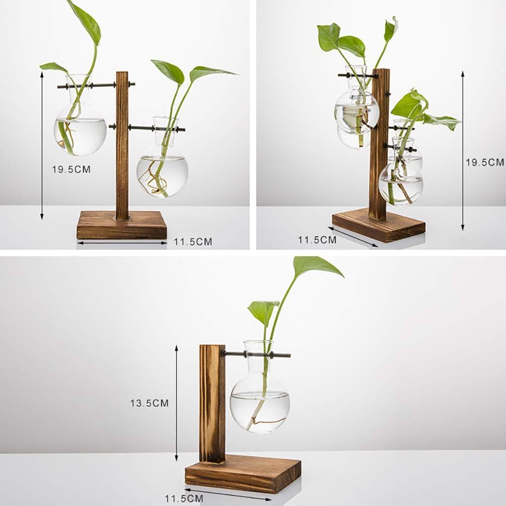数量限定】フラスコ型 木製スタンド付き 透明 卓上 ガラス瓶 おしゃれな装飾 バルブ花瓶 ガラス瓶 一輪挿し 家飾り 水耕フラワーケース 吊り下げ  レトロ 水耕栽培ポット 卓上花瓶 木製枠 木製フレーム 花器 フラワーポット 創造的 ハイドロカルチャー ミニ - メルカリ