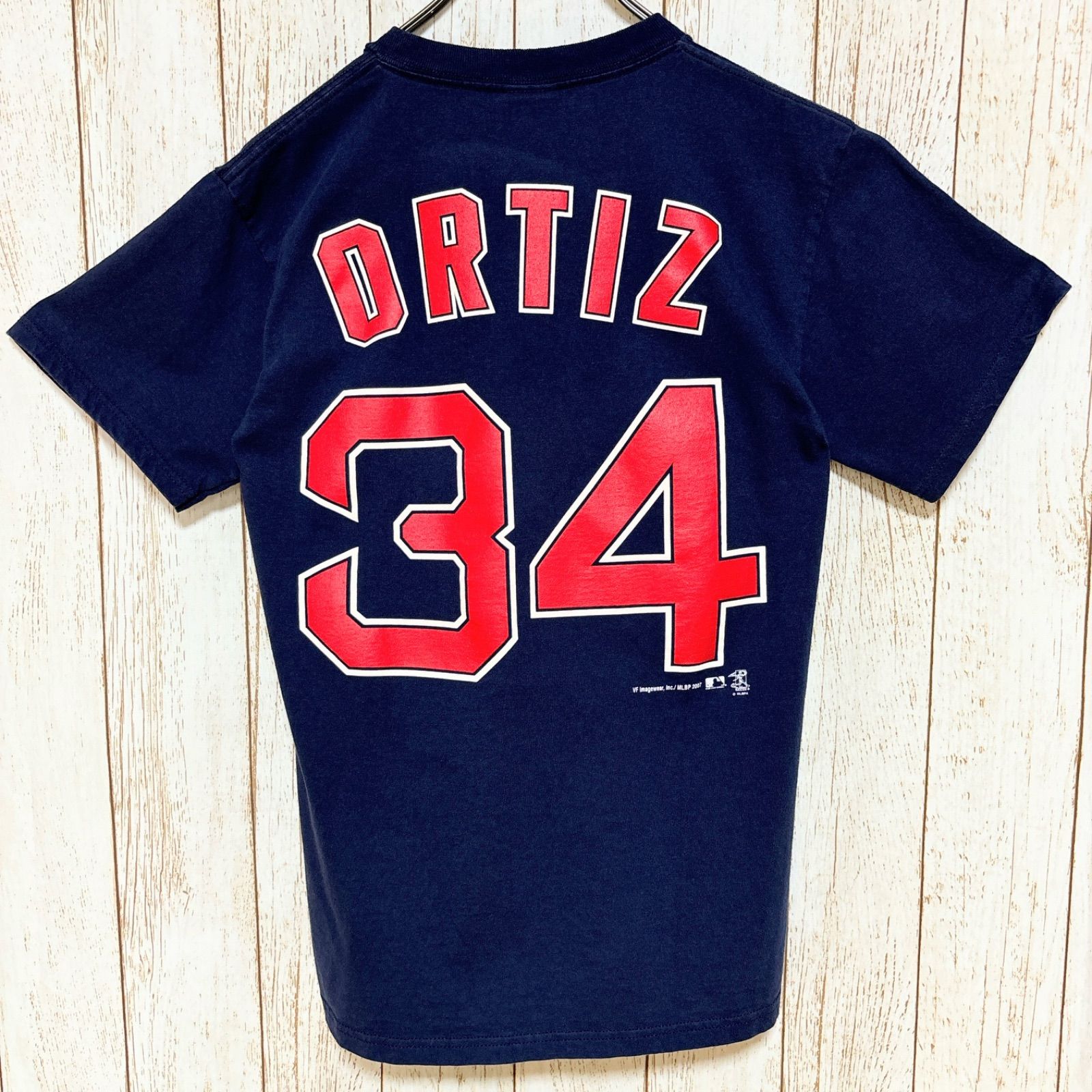 DELTA MLB Boston RedSox ボストン・レッドソックス オルティス プリント Tシャツ S メジャーリーグ USA古着