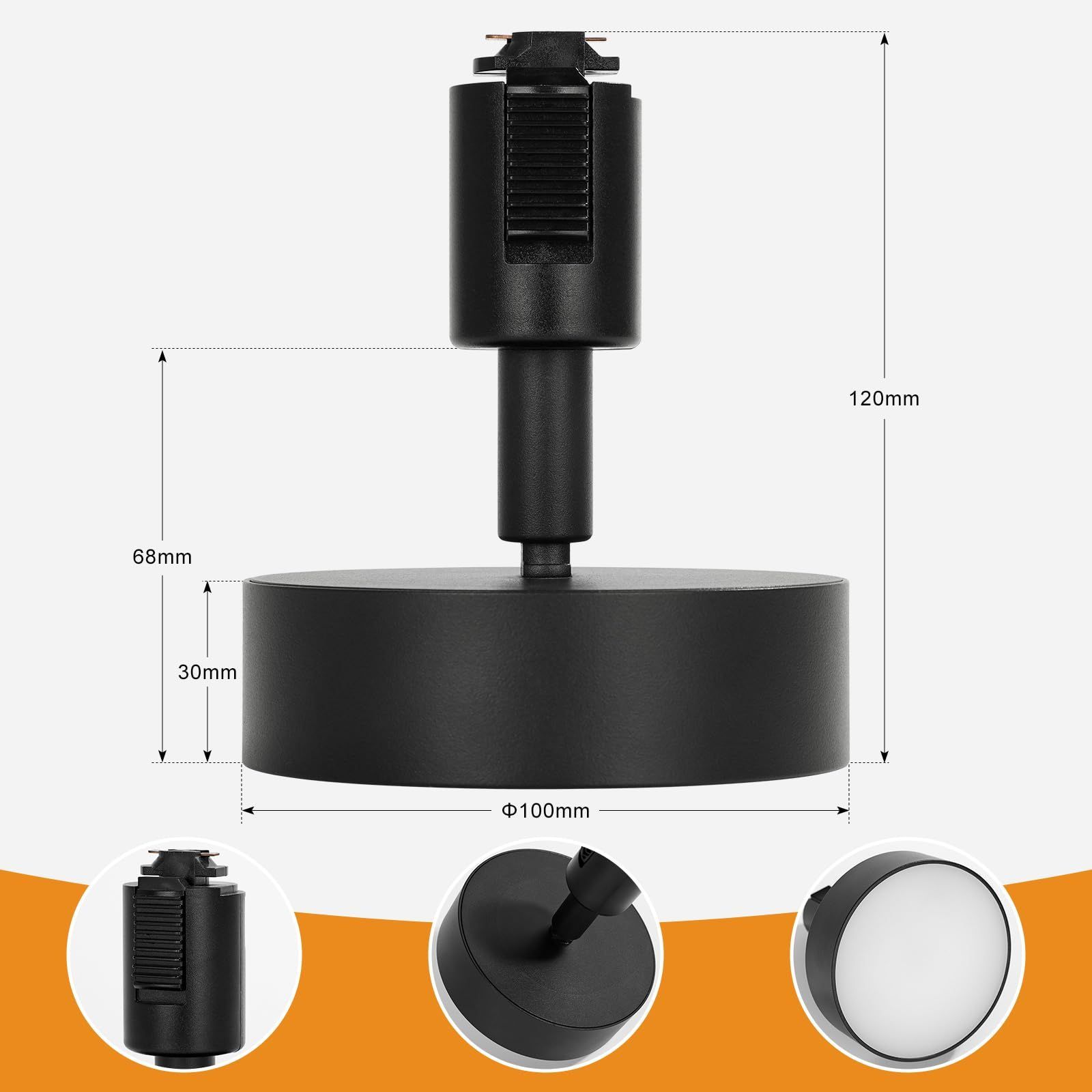 Hzfluo ダクトレール用スポットライト LED照明 100W相当 広範囲な発光 取付け簡単 器具一体型 電球色3000K 角度調節 ライティングレールライト インテリア 925lm 10W ブラック 4個セット