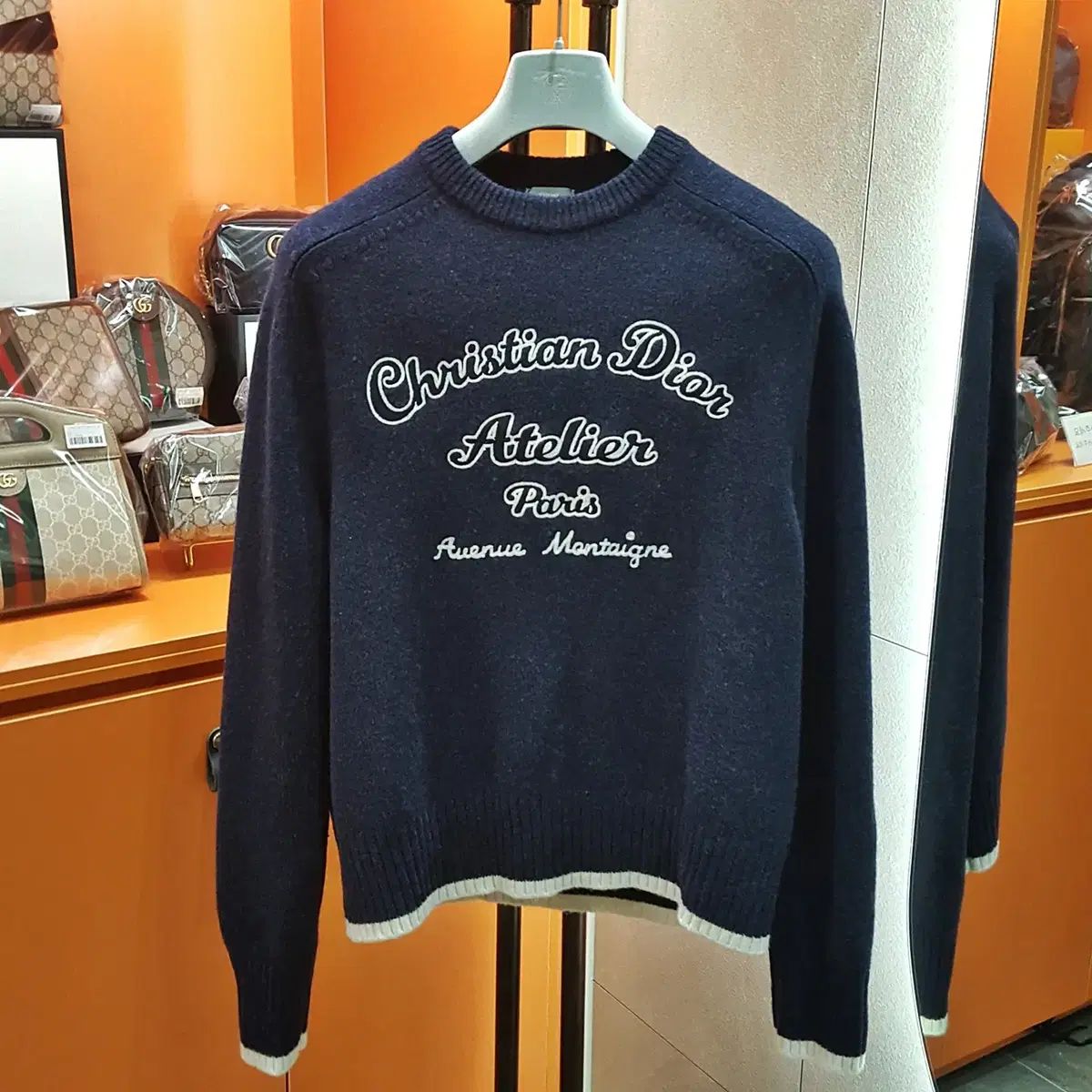 XLSize ディオール アトリエ 刺繍 ウールニット S級