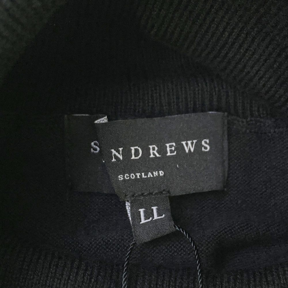 サイズ：LL ST ANDREWS セントアンドリュース  長袖ニットセーター  ブラック系 [240101487926] ゴルフウェア メンズ ストスト サイズ：LL ST ANDREWS セントアンドリュース 長袖ニット
