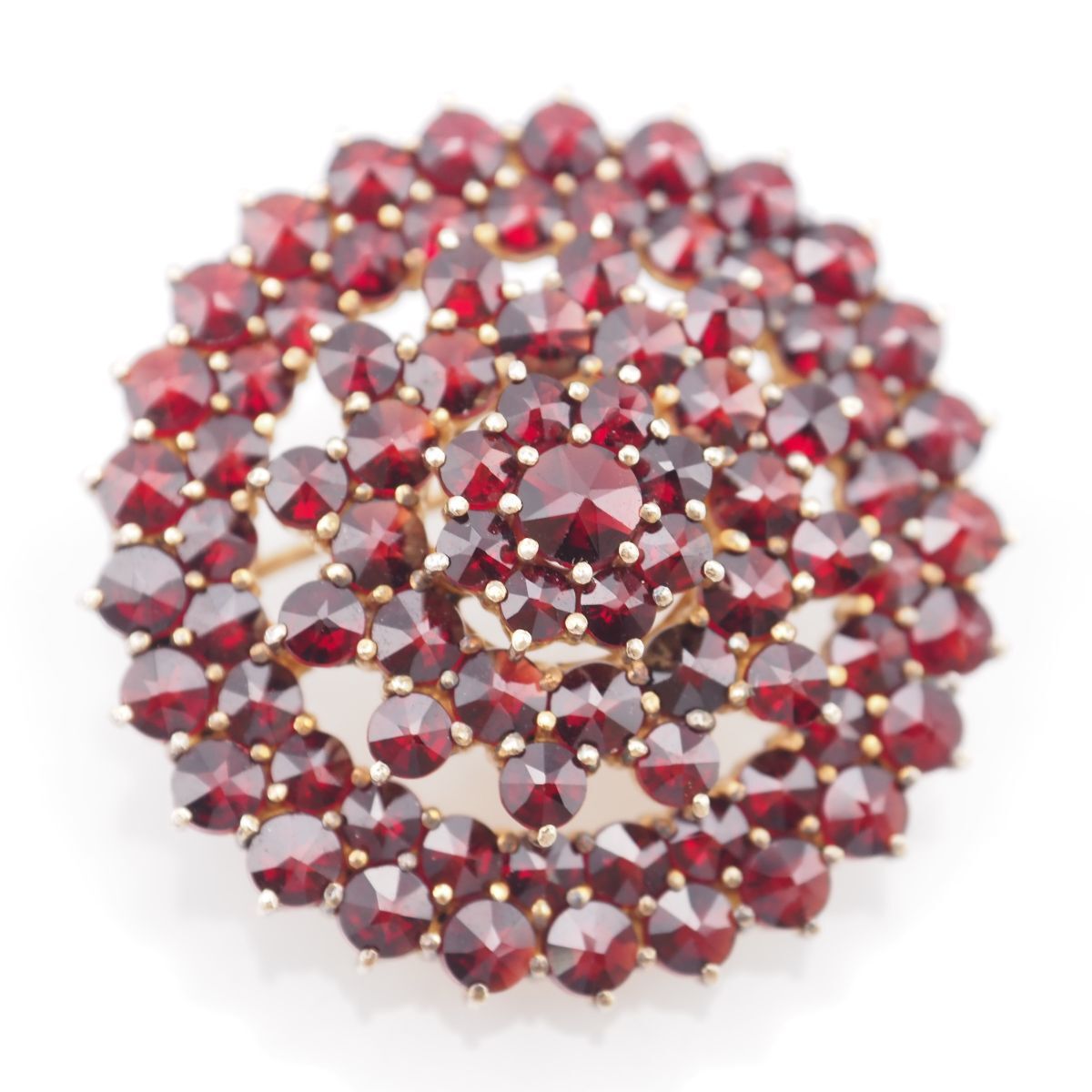 G166 ガーネット 900刻印 ブローチ ゴールド デザイン シルバー 1月誕生石