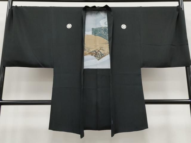 平和屋本店 上 男性 黒紋付 羽織 長襦袢セット キングサイズ 作家物 CYAA3713s5 WWW_MORNINGWALKER_COM