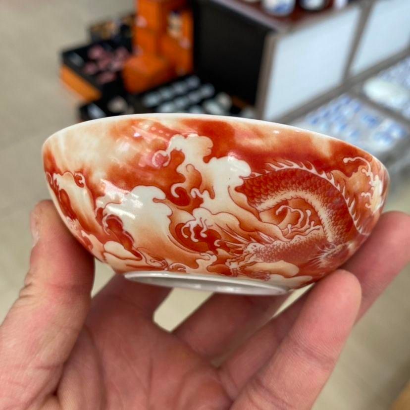 新品 中国美術 紅竜紋杯 湯呑 茶器 茶杯 煎茶道具 - メルカリ