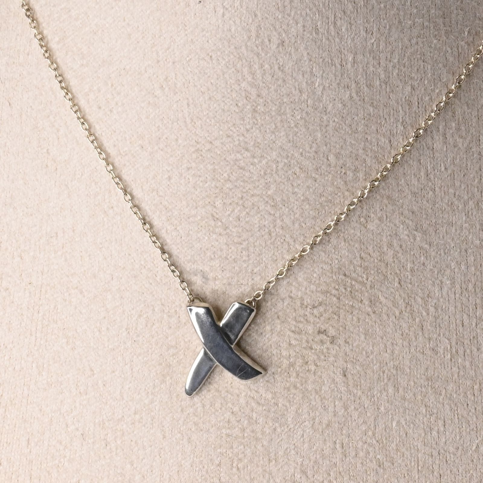 研磨済】TIFFANY&Co. キス ネックレス 42cm パロマピカソ ティファニー 