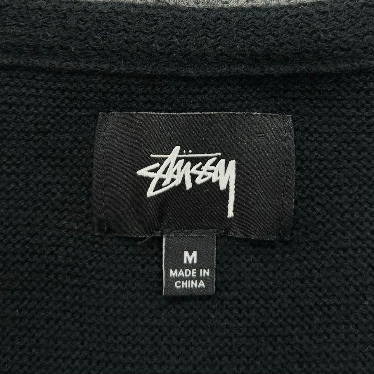 STUSSY 20AW Stripe cardigan ストライプ 切替 ニット カーディガン 