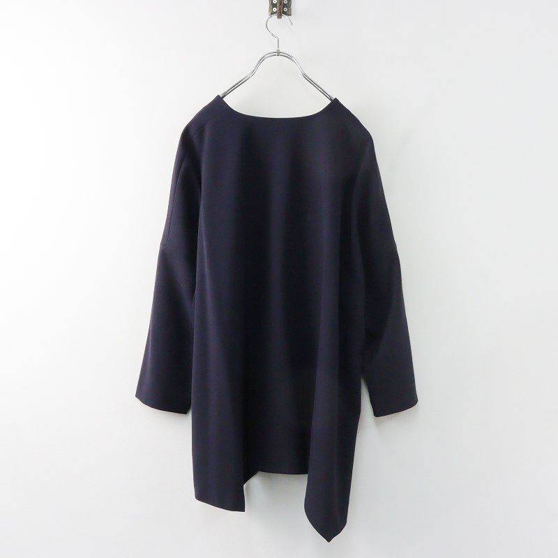 美品 エンフォルド ENFOLD 長袖アシンメトリーブラウス 36/ダーク