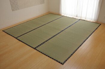 日本製 江戸間8畳 352×352cm い草 上敷梅花 ばいか