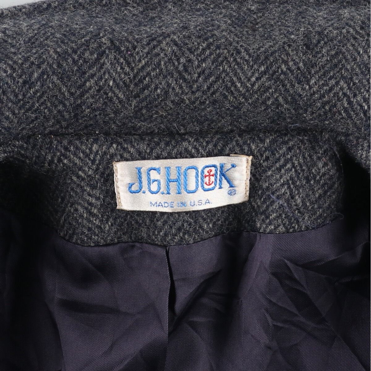 古着 80年代 J.G.HOOK ヘリンボーン ピーコート Pコート USA製 レディースL ヴィンテージ/eaa414981