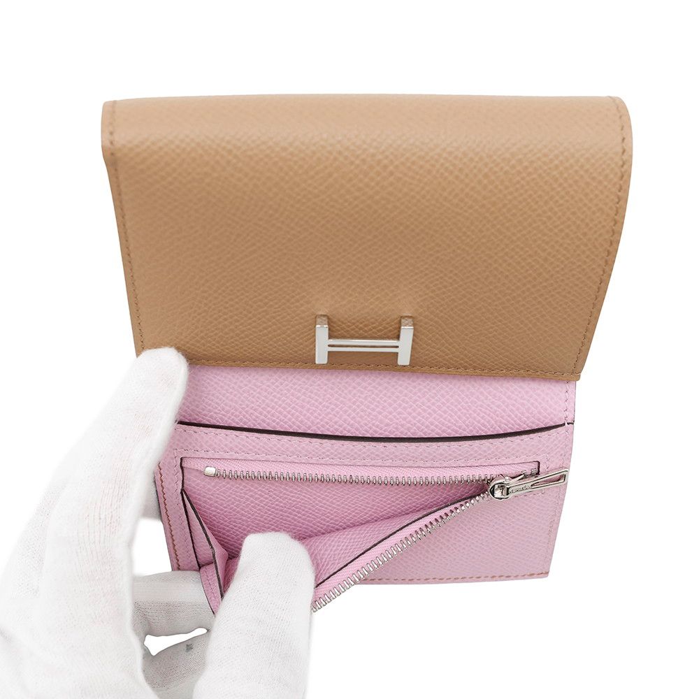 エルメス 三つ折り財布 ベアンコンビネ ヴェルソ チャイ/モーヴシルべ  