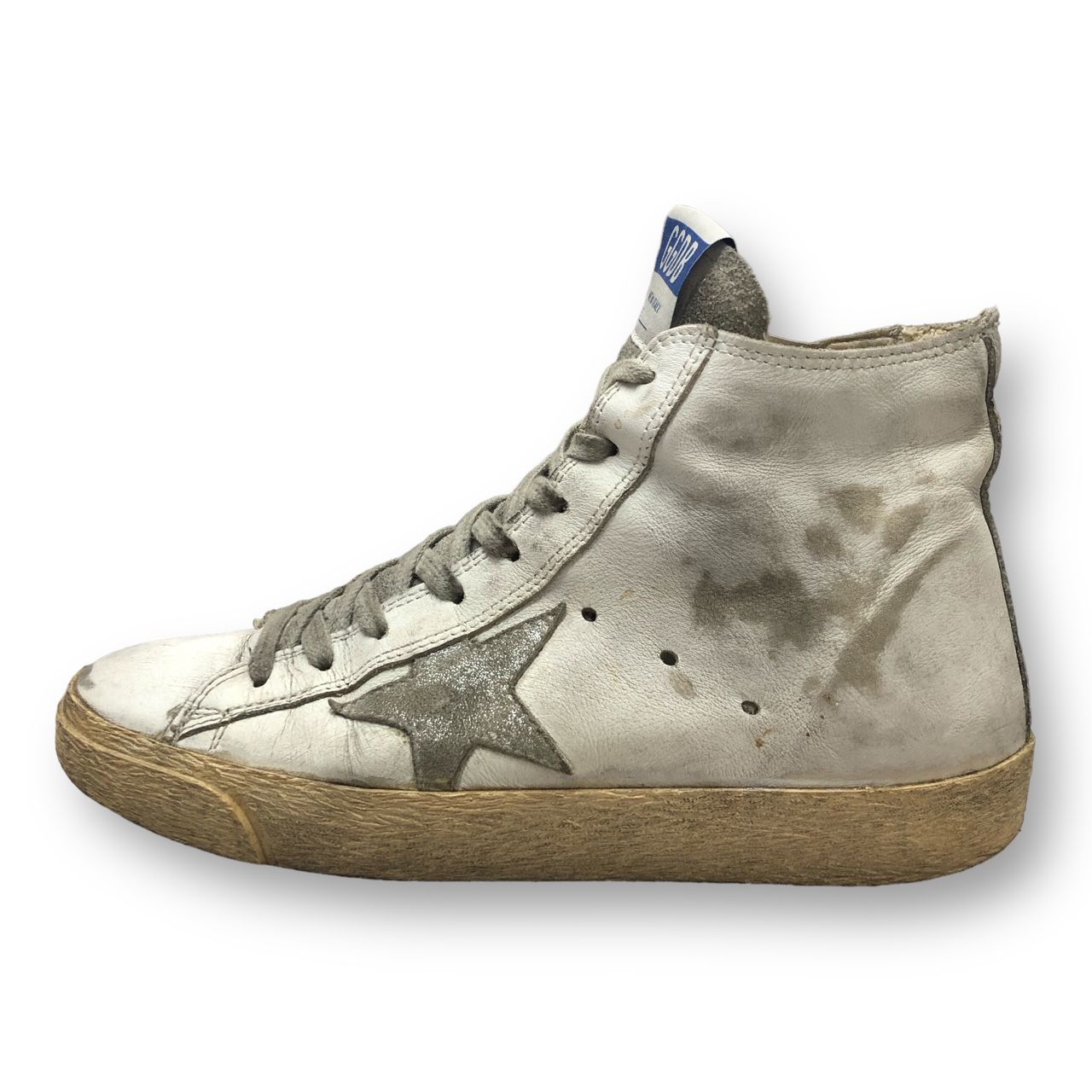 GOLDEN GOOSE FRANCY ヴィンテージ加工 サイドジップ ハイカット スニーカー ゴールデングース 37 74442A1 - メルカリ