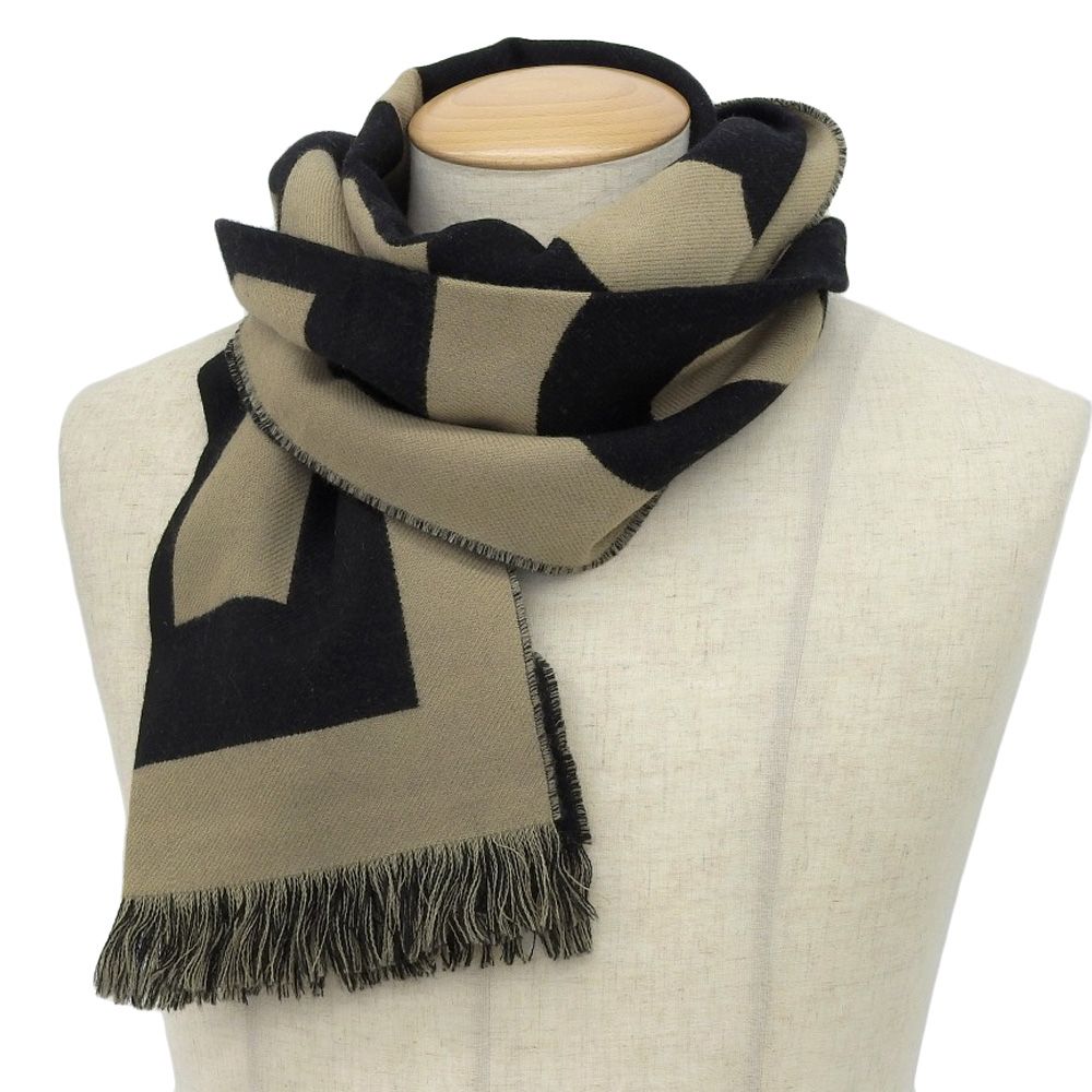 バーバリー BURBERRY ロゴ ジャガード フリンジ マフラー