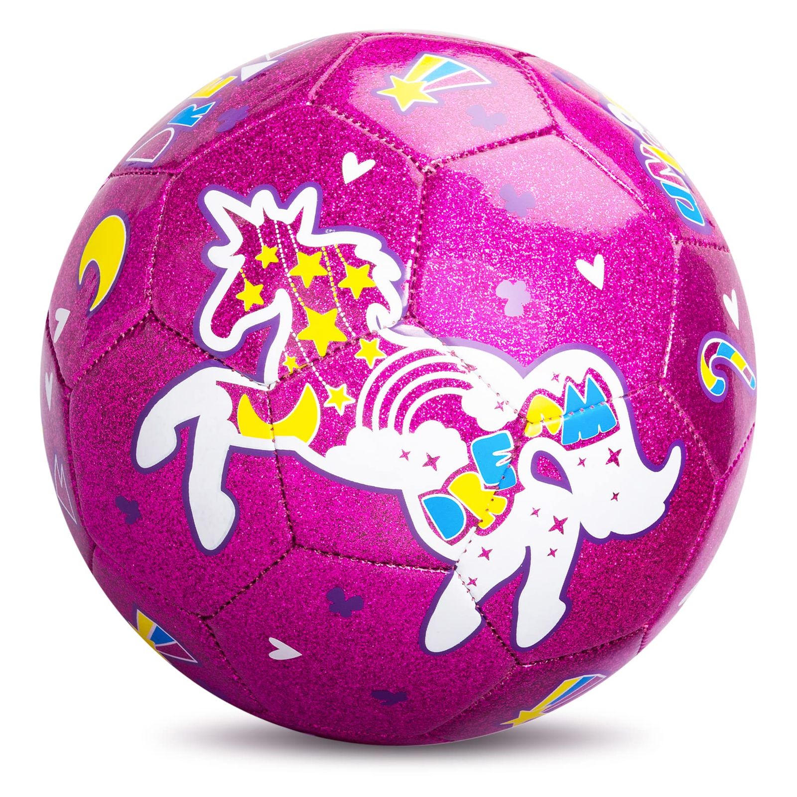 ZOOJOY サイズ3 サッカーボール ガールズ キッズピンクサッカーボール ユニコーンサッカーボール 幼児向けギフト ポンプ付き 屋外/屋内遊びおもちゃ 女の子 男の子 対象年齢2 3 4 5 6 7 8 