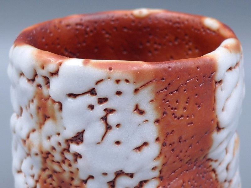 林 正太郎　赤志野湯呑 | 志野焼の名工林正太郎作 赤志野湯呑み 品 共箱共布陶歴 真作