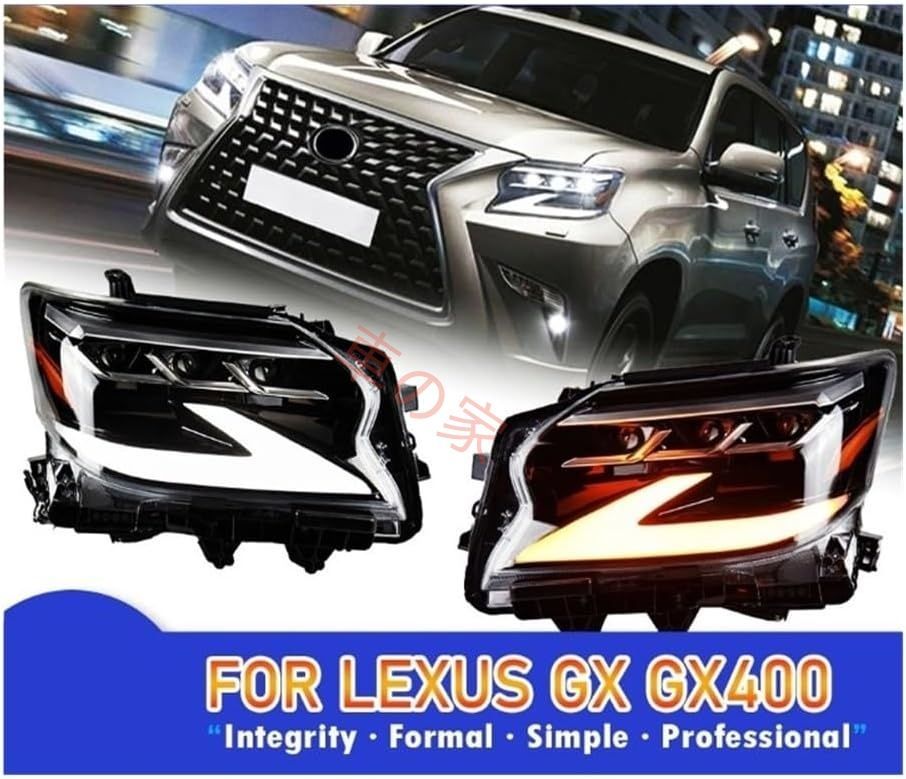 ヘッドランプ照明アセンブリ レクサス GX GX400 GX460 2014-2020 ヘッドライト DRL ターンシグナル ハイビーム エンジェルアイ プロジェクターレンズ 自動車ヘッドライト交換用 FFCRYSTALESIA_COM