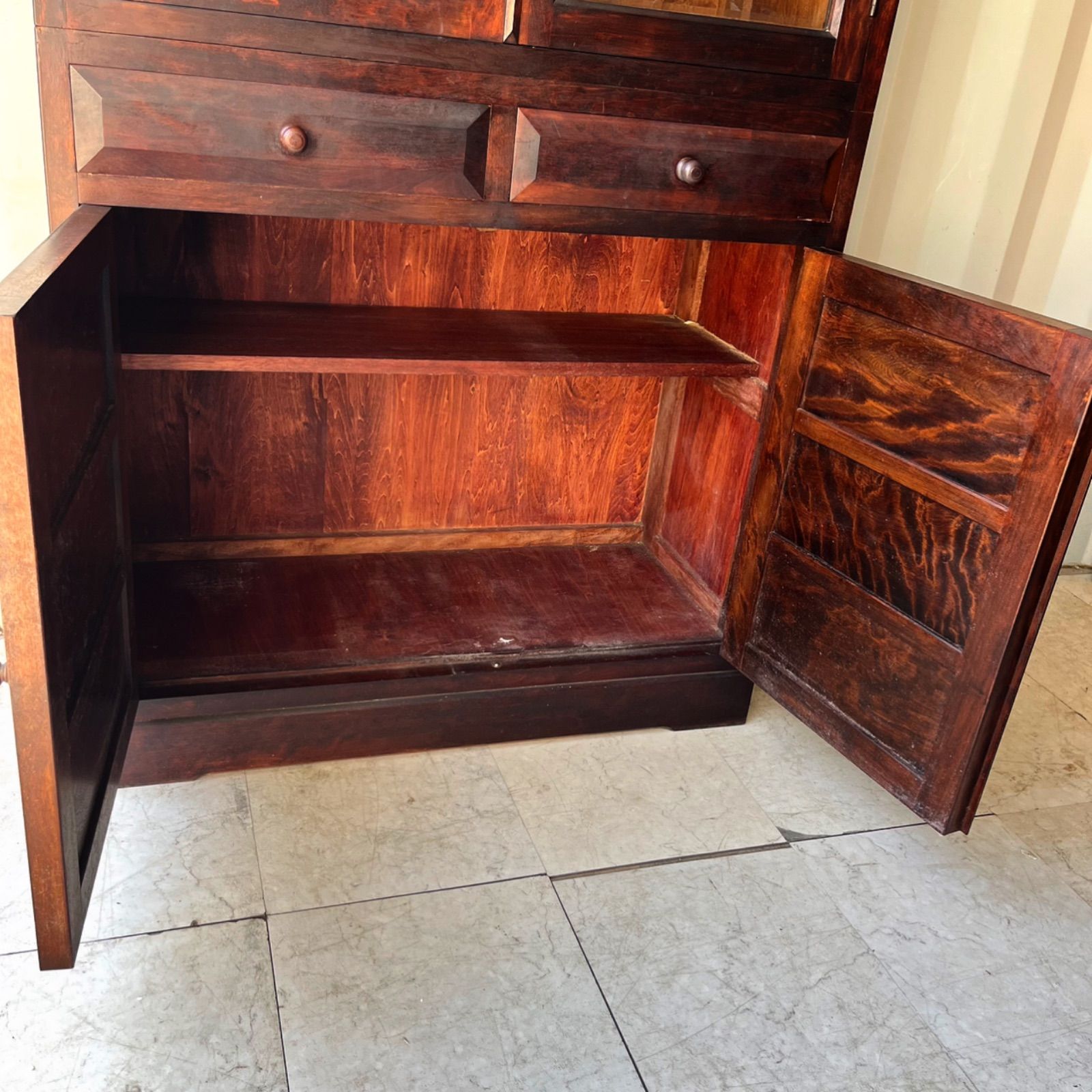 取付無料！松本民芸家具 天然木おしゃれアンティーク食器棚 飾り棚✨