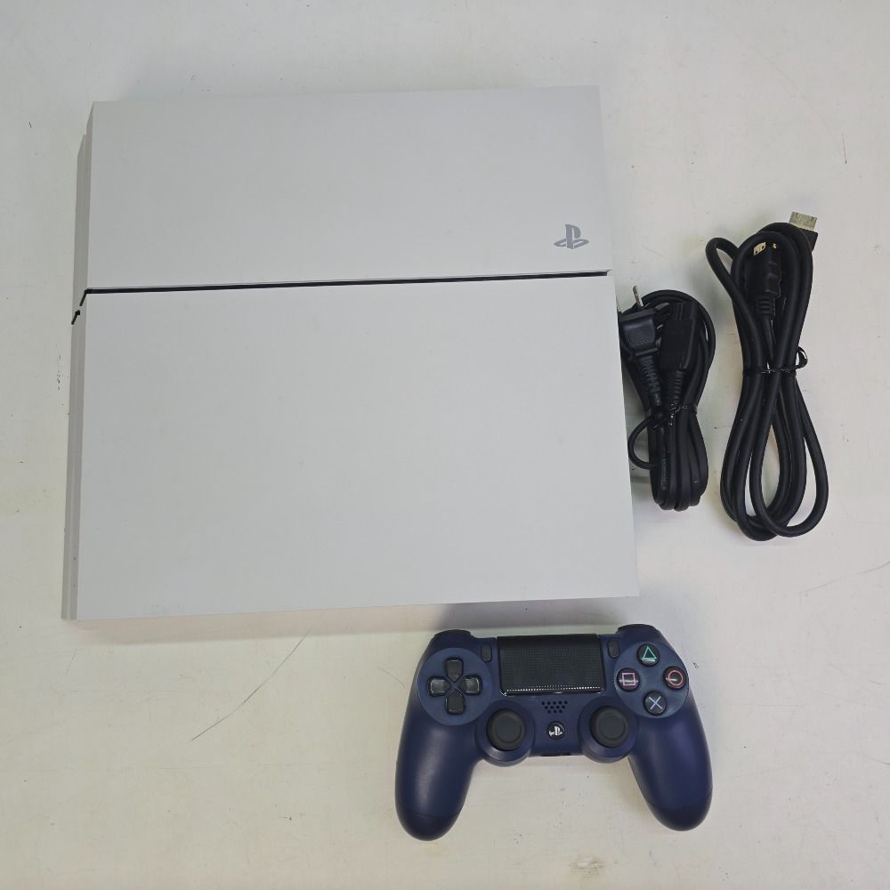 01w-3117 〇  SONY PlayStation4 PS4 ホワイト 500GB CUH-1200A 本体 コントローラー ケーブル のみ 完動品  【中古品】