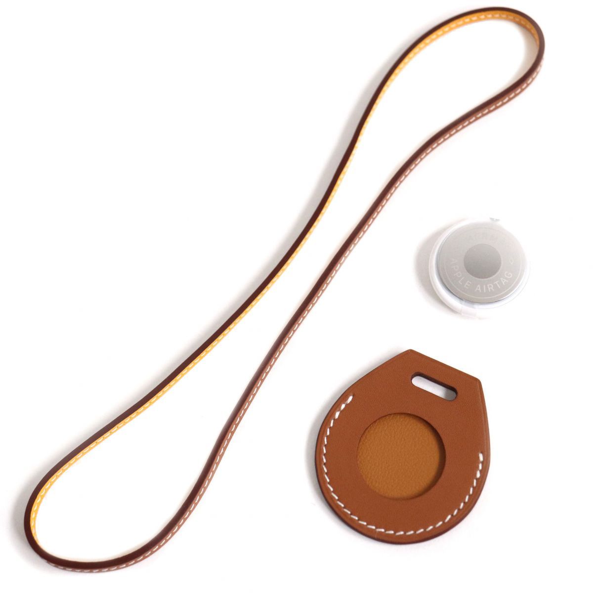 未使用品▽エルメス apple AirTag エアタグ レザー バッグチャーム