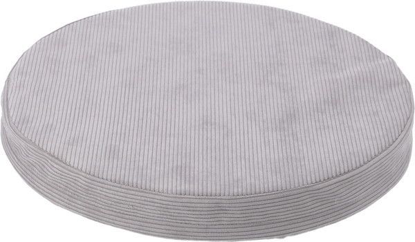 【まとめ】シートクッション　コーデュロイ　Φ３８×Ｈ４ｃｍ　ライトグレー 【×6セット】