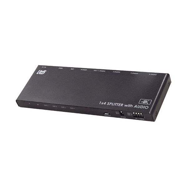 ラトックシステム 4K60Hz|ダウンスケール対応 外部音声出力付 HDMI分配器 1入力4出力 RS-HDSP4PA-4K