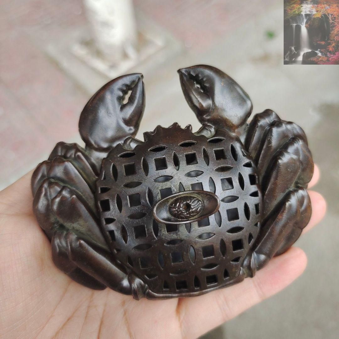 銅細工 かに香炉 香道具 装飾品 工芸品 美術品 置物 - メルカリ