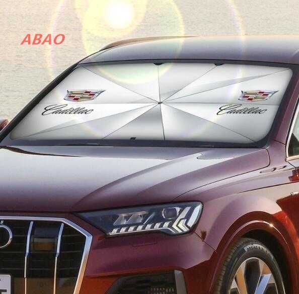 新品 キャデラック 傘型 サンシェード 車用サンシェード 日よけ フロントカバー ガラスカバー ワンタッチ折り畳み式 144x73cm 
