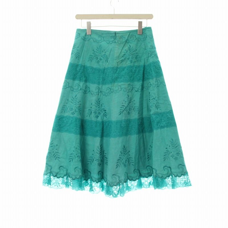 ローラアシュレイ　刺繍入りスカート 裾刺繍ストレートスカート（ミモレスカート） | LAURA ASHLEY