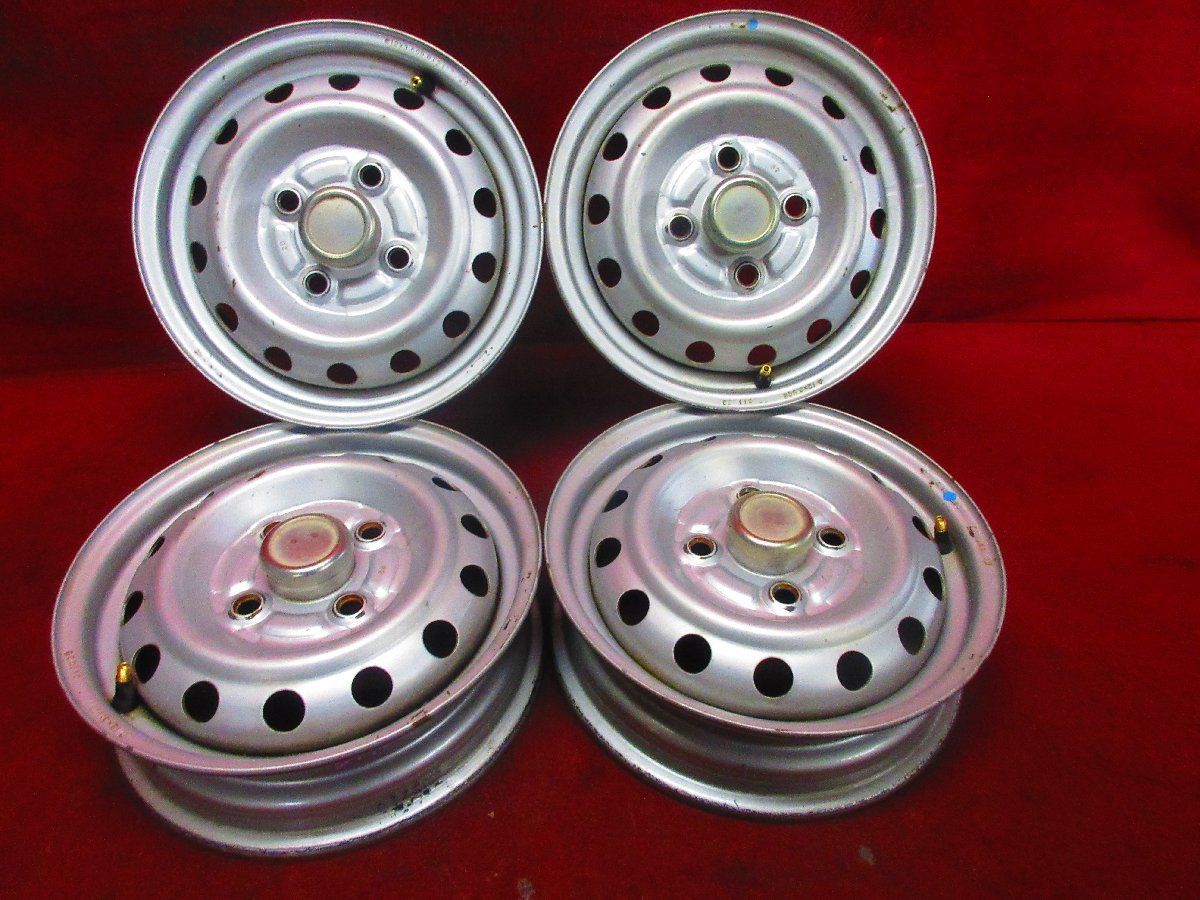 スチール ホイール 4本 12×3.50B 4穴 PCD 100 35 ハブ径 56 ホンダ バモス ホビオ アクティ等 三菱 ミニキャブ◆51987H