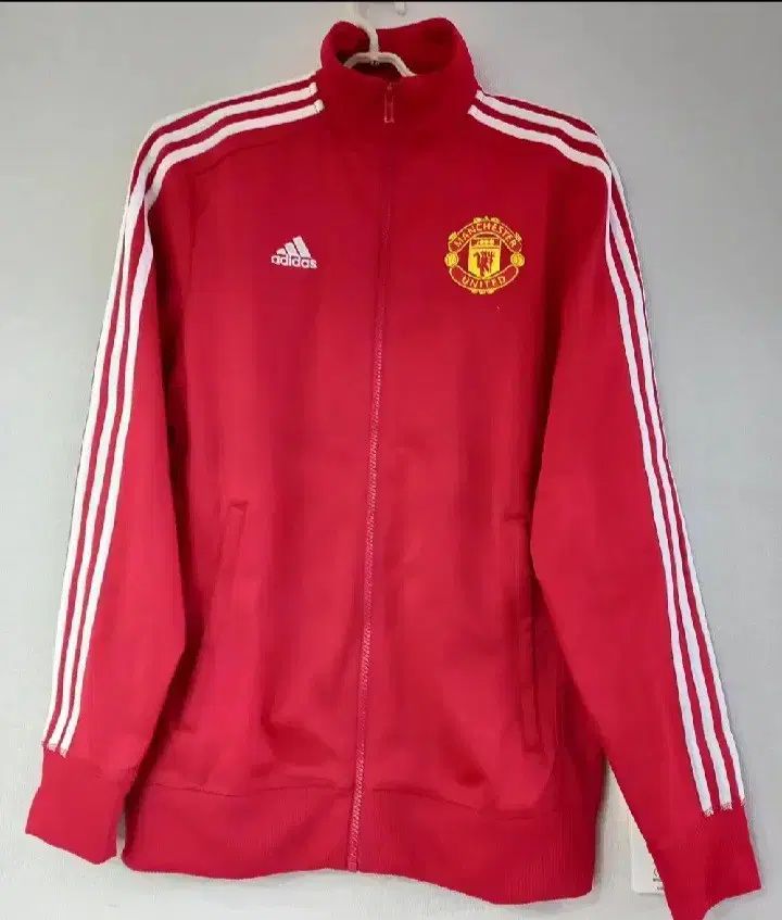 adidas アディダス MANCHESTER UNITED FC マンチェスター ユナイテッドFC 赤と白 レッド トラックトップス ジャージ ジャージ ジップアップ 95 M